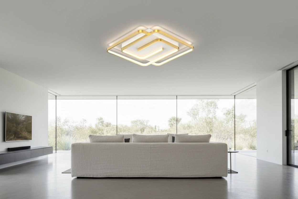 Vecta 50cm Geometric LED Ceiling Light Angle 2
