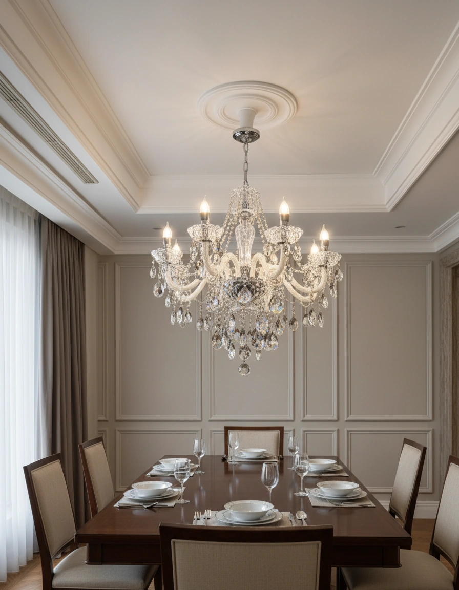 Verona 8-Arm Classic Crystal Chandelier Angle 2
