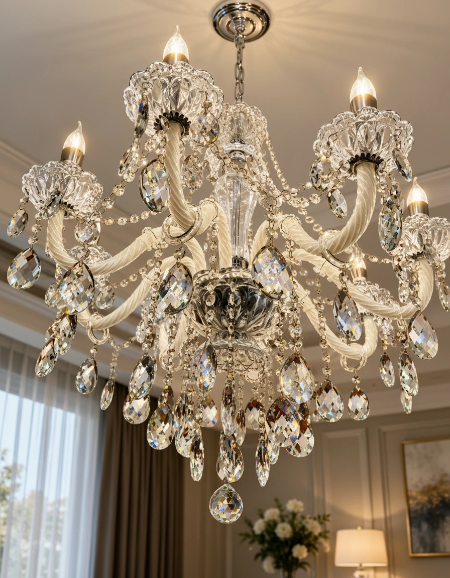 Verona 8-Arm Classic Crystal Chandelier Angle 3