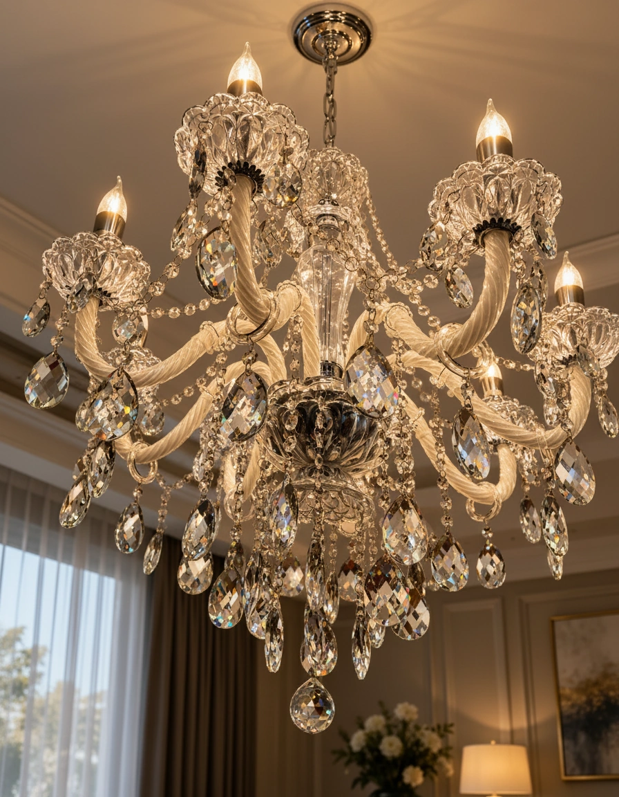 Verona 8-Arm Classic Crystal Chandelier Angle 4