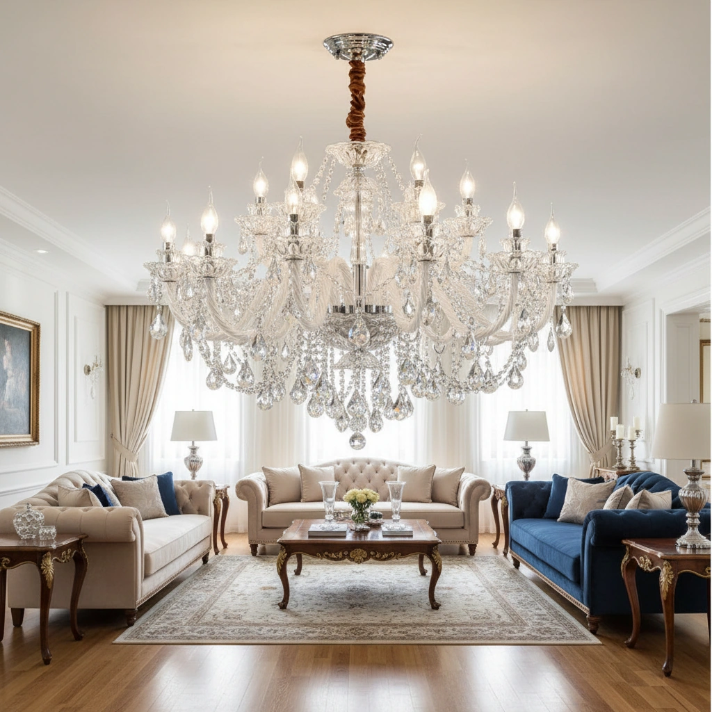 Versailles 1000mm 15-Arm K9 Crystal Chandelier Angle 2