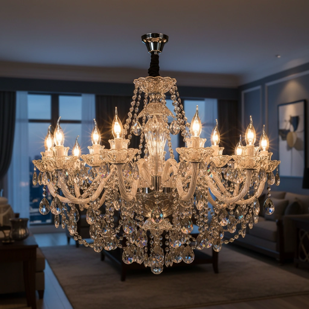 Versailles 1100mm 15-Arm Crystal Chandelier Angle 4