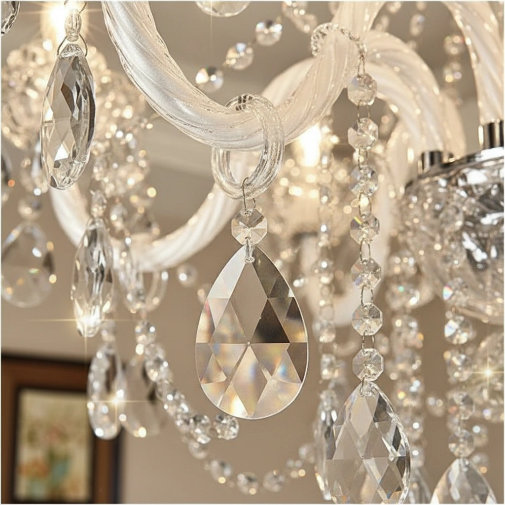 Versailles 6-Arm K9 Crystal Chandelier Angle 3