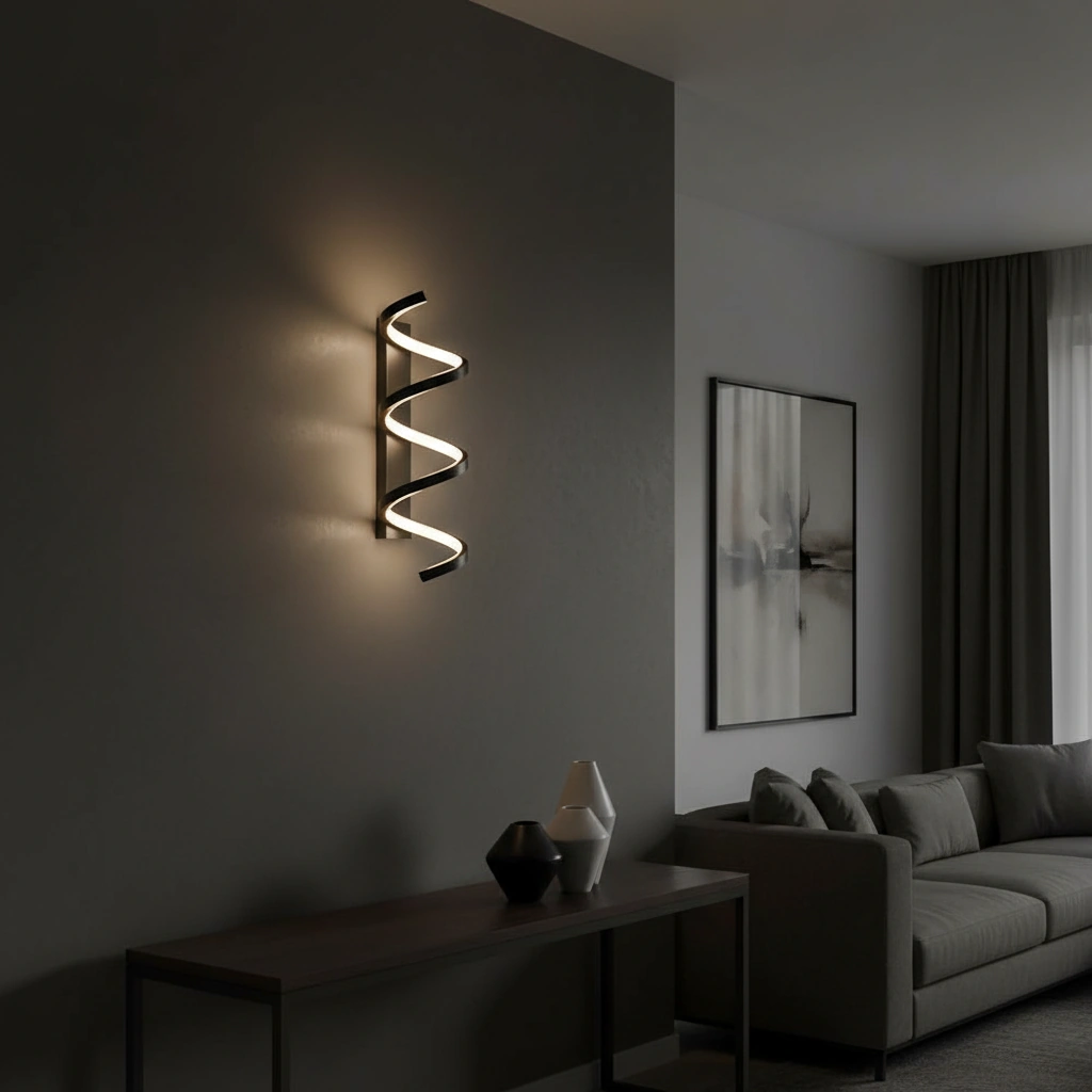 Vortex Spiral LED Wall Sconce Angle 4